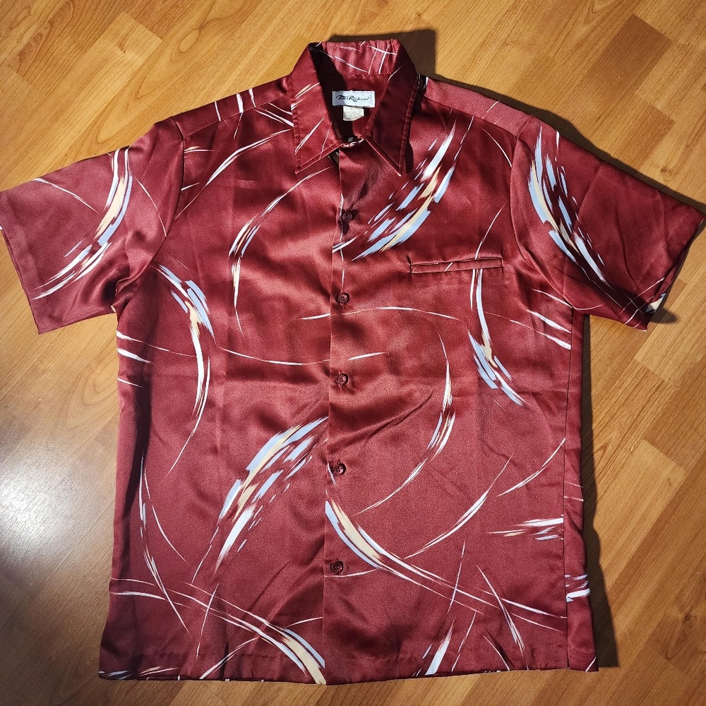 Vintage Men's Tori Richard Retro Disco Button Down Aloha Shirt Size Small